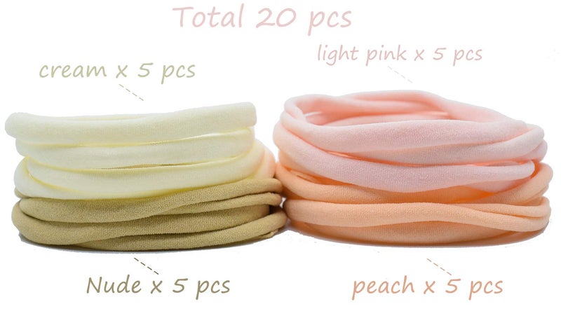 catin Super Soft Nylon Headband for Newborn Baby Girl Kids, High Stretchy, 20pcs for DIY Crafts - Image 3